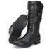 9118AT-Bota feminina cano alto com refletivo para motociclista couro legítimo forrada na cor preta 