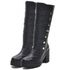 9403-Bota cano alto Montaria e/ou para motociclista Roqueira cano alto ajustavel em couro natural na cor preta 