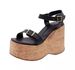 182176FP-Sandália Feminino Anabela Cortiça Plataforma Floter Preto
