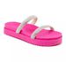 199051FP-Papete Feminina Flatform Com Tiras De Strass Napa Pink