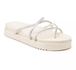 199067FP-Sandália Papete Feminina Com Sola Alta e Tiras De Strass off white