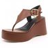 9002FP-Sandália Anabela Fivela Lateral Floter design moderno cacau