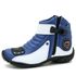 271AT-Bota para motociclista em couro Legitimo com proteção nas cores azul e branco