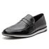 4703BGI-Sapato Social Loafer Masculino Casual em Couro nobre Preto