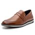 4703BGI-Sapato Social Loafer Masculino Casual em Couro nobre marrom
