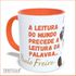 Caneca Paulo Freire Leitura - Laranja
