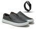 Slip On Street em Couro Café + Grátis Relógio Digital Preto E L