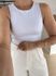Cropped Regata liso básico dia a dia Suplex forro duplo- Branco