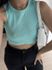 Cropped Regata liso básico dia a dia Canelado-Verde Agua