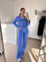 Conjunto Alfaiataria Andressa- Blusa Jaquetinha e Calça Pantalona- Azul
