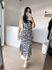 Vestido Bia – Longo em Tricô com Fenda Lateral e Manga Cavada -Cinza