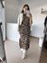 Vestido Bia – Longo em Tricô com Fenda Lateral e Manga Cavada-Marrom