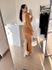 Vestido Longo Canelado Manga Longa Duda- Caramelo