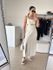 Vestido Longo Recorte Busto- Cru