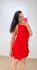 Vestido Raquel Babado Vertical- Vermelho