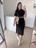 Vestido Camisetão Midi em Algodão Luxuoso- Preto