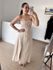 Vestido Longo lastex busto- Areia