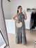 Vestido Longo Frente unica Dulce-Estampado Fundo Preto