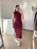 Vestido Canelado Muscle Tee Mariana Marsala