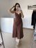 Vestido Nádia Midi Abertura na cintura - Marrom