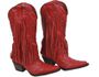 Bota Feminina Texana Tucson - Couro Napa Vermelha - Solado P51 Rústico Preto