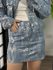 saia jeans paete Luara 3265- Azul escuro