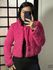 Casaco teddy curto Mellany 346 -Rosa