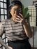 Blusa Muscle Tee Tricô Ana Lucia 2056 - Marrom 