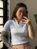 Blusa Tricô Gola W01 - Azul 