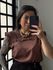 Blusa Linho Delicada 77381 - Marrom 
