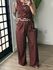 Calça Pantalona Bella 189 - Bordo 