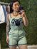 Conjunto Shorts Bordado Donna 552 - Verde