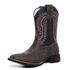 Bota Texana Country Masculina Rodeio Montaria em Bovino Nobre Bico Quandrado Cano Bordado Croco/Preto