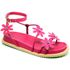 Sandalia Birken Feminina Papete De Slide Tiras Com Flores Rosa