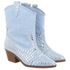  Bota Feminina Country Cano Curto Azul com Tachas Spikes