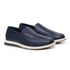 Sapato Mocassim Casual Masculino em Couro Azul Marinho