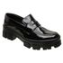 Mocassim Feminino Tratorado Loafer Preto Verniz