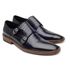 Sapato Social Monk Strap Masculino Couro Legítimo Preto Texturizado