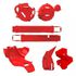 Kit 3 Protetor Plástico Motor Quadro Balança Crf 250f Anker Vermelho