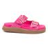 Papete Croco em couro Fivelas Hot Pink