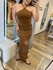 Saia Tricot Modal Helo Marrom