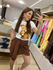 Saia Celine Linho Amarração Marrom