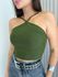 Cropped Lia Tricot Modal Verde Militar
