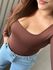 Body Manga Longa Aurora Marrom