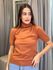 Blusa Lisa em Tricot Modal Gola Alta Terra Cota