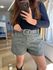 Short Couro Samia Cinza