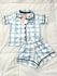 Pijama Americano Curto Infantil Xadrez Azul