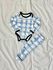 Body Bebê Pijama Xadrez Azul