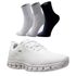 Kit Tênis Asc Lege 21 para Treino, Academia e Esportes - Branco + 03 Pares de Meias Cano Alto