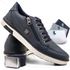 Kit Sapatenis Masculino Franshoes Calce Facil Azul + Cinto de Gorgorão + 3 Pares de Meia Lupo 189